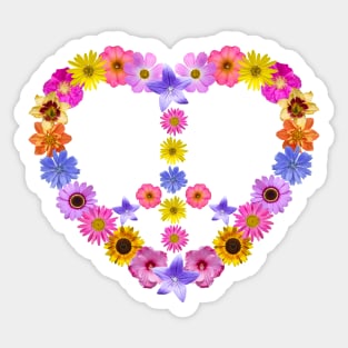 Peace, love & flowers Sticker